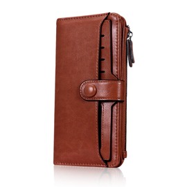 HUA ANGEL Elegant Wallet Purse Phone Card Holder Clutch Large Capacity Soft Leather Ladies Purse Womens Wallet with Multiple Cards Slot for Credit Cards Cash Bills Coins