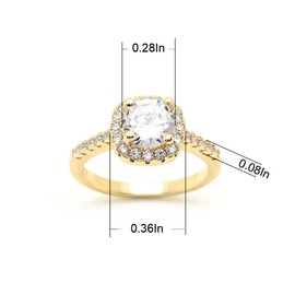 UFOORO Gold Color Rings for Women Sparky Cubic Zirconia Anniversary Wedding Engagement Ring CZ Ring Solitaire Crystal Band Jewellery Gift Size Q