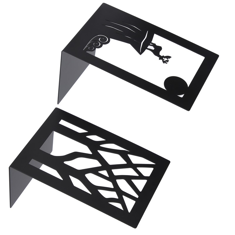 2pcs Metal Bookend Desktop Bookshelf Storage Book Documents Divider Craft