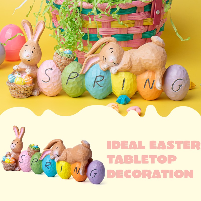 JOYIN Happy Easter Tabletop Decoration Bunny and Egg Centerpiece Decoration