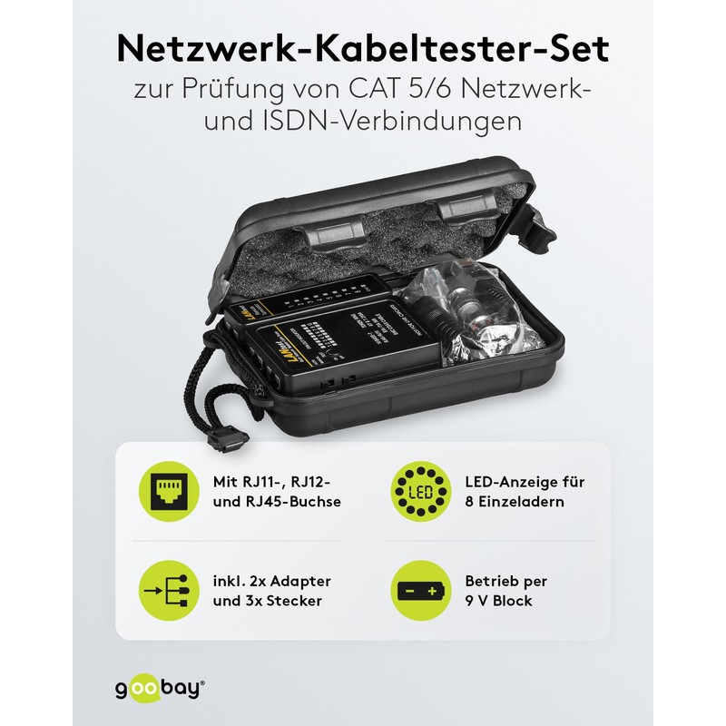 Wentronic 93010-GB CATNetwork Tester for RJ11/12/45 I