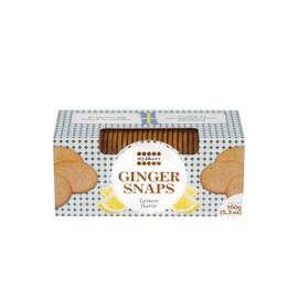 Nyakers Pepparkakor Swedish Ginger Snaps Cookies, Vegan Cookies, Dairy-Free Snacks, Gourmet Cookies, Food Gift for Holidays, Christmas, Thanksgiving - Window Box - 5.3oz (Lemon)