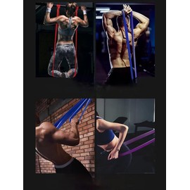 GIMIRO Fitness Bands, Resistance Bands of 6 Strength Levels, Pull Up Training Band, Training Bands for Yoga, Pilates, Physiotherapy, Strength Training for Men and Women (Red)