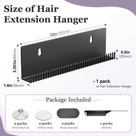 Hair Extension Hanger，Black Hair Extension Holder for Styling, Washing, Drying, Braiding, Hair Extension Display Rack for Clip-in, Wefts, Tape,Bundles, Hair Topper, Hair Extension Organizer/Storage