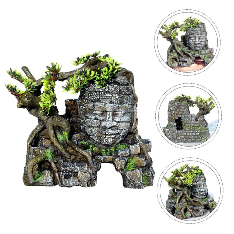 Kisangel Fish Tank Decoration Aquarium Landscape Ornament Mini Aquarium Extra