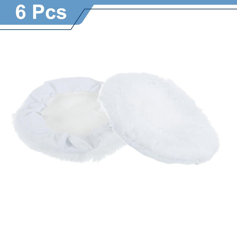 sourcing map 6pcs Car Polisher Bonnet Buffing Pad Synthetic Wool