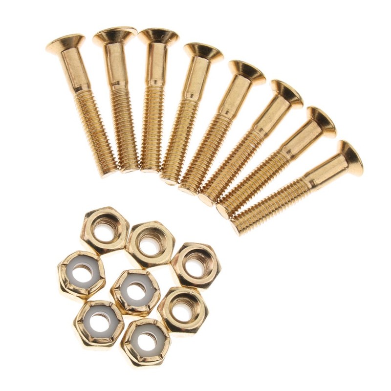 MagiDeal 8 Pairs Skateboard Longboard Deck Mounting Hardware Screws Bolts