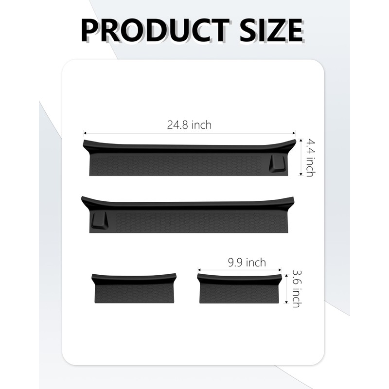 YEBOOCA Door Sill Guards Kit fits 2018-2026 Wrangler JL JLU,