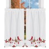 Collections Etc Cardinal & Pine Embroidered Window Curtains