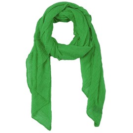 THEHAOTAO Summer Cotton Blend Crinkle Lightweight Soft Long Scarf Shawl Wrap 65 × 30 inch, Green, One Size