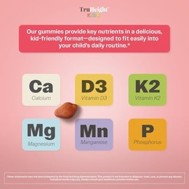 Truheight Kids Suplemento Dietético Multivitamínico Sabor Fresa Gomitas Crecimiento Óseo