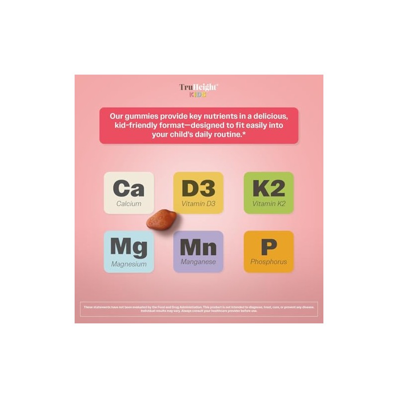 Truheight Kids Suplemento Dietético Multivitamínico Sabor Fresa Gomitas Crecimiento Óseo