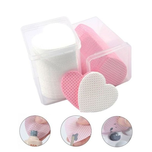 200 heart-shaped gel wipes for nail art and gel nails
