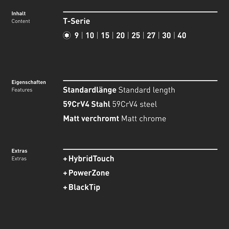 TORX® T-Handle Screwdriver Set 8-Piece TX9-40 with HybridTouch - Made
