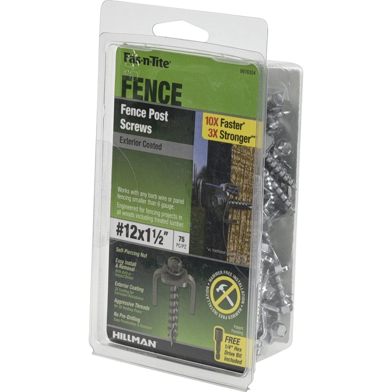 Fas-n-Tite Exterior-Coated Fence Post Screws #12 x 1-1/2", Heavy Duty