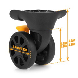 Volein Plastic Suitcase Wheels, 360 Swivel Black Spinner Luggage Casters, V150J