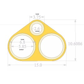 GP Flush Mount Dual 6.5" + Super Tweeter Door Pod Baffle Pair Speaker Rings