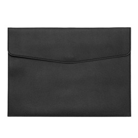 PATIKIL PU Leather A4 File Folder, Document Holder Filing Organizer Portfolio Envelope Folder Case with Snap Closure for Letter Receipt Style 2, Black