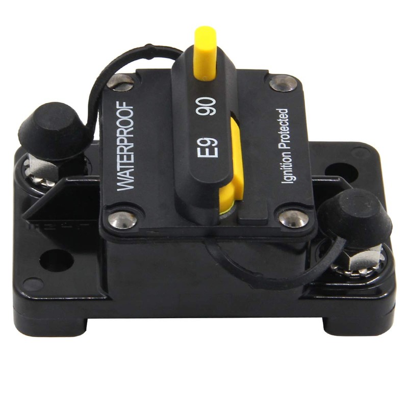 ZOOKOTO 12V- 48V DC 90 Amp Manual Reset Circuit Breaker