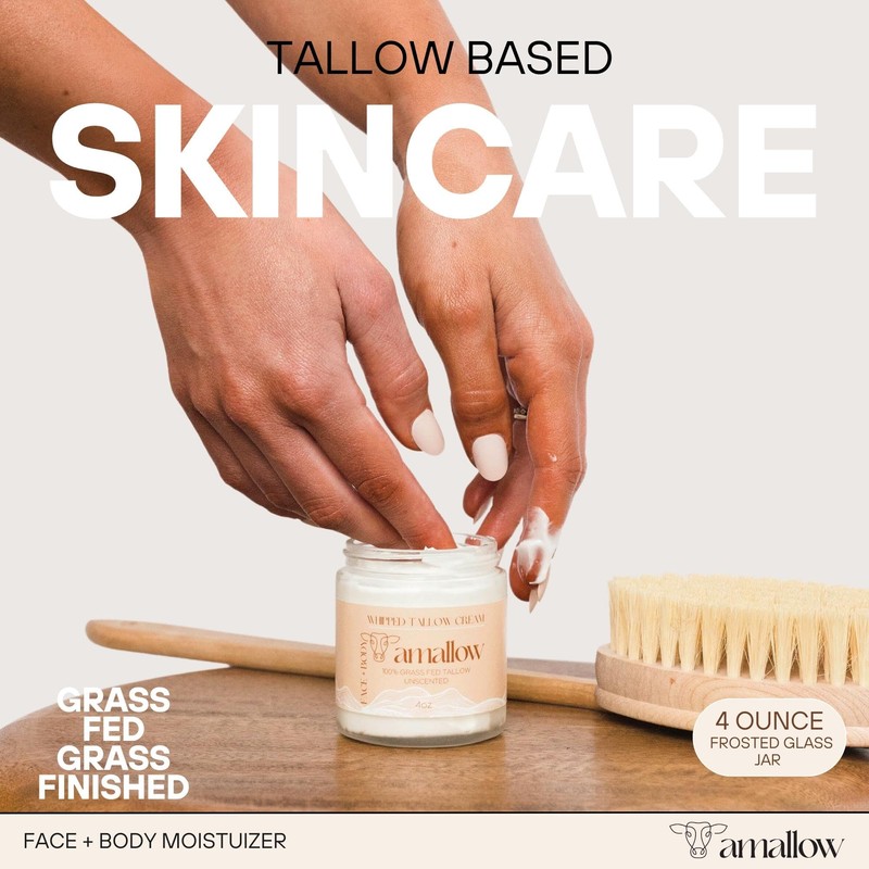 Amallow 100% Grass Fed Beef Tallow for Skin Care -