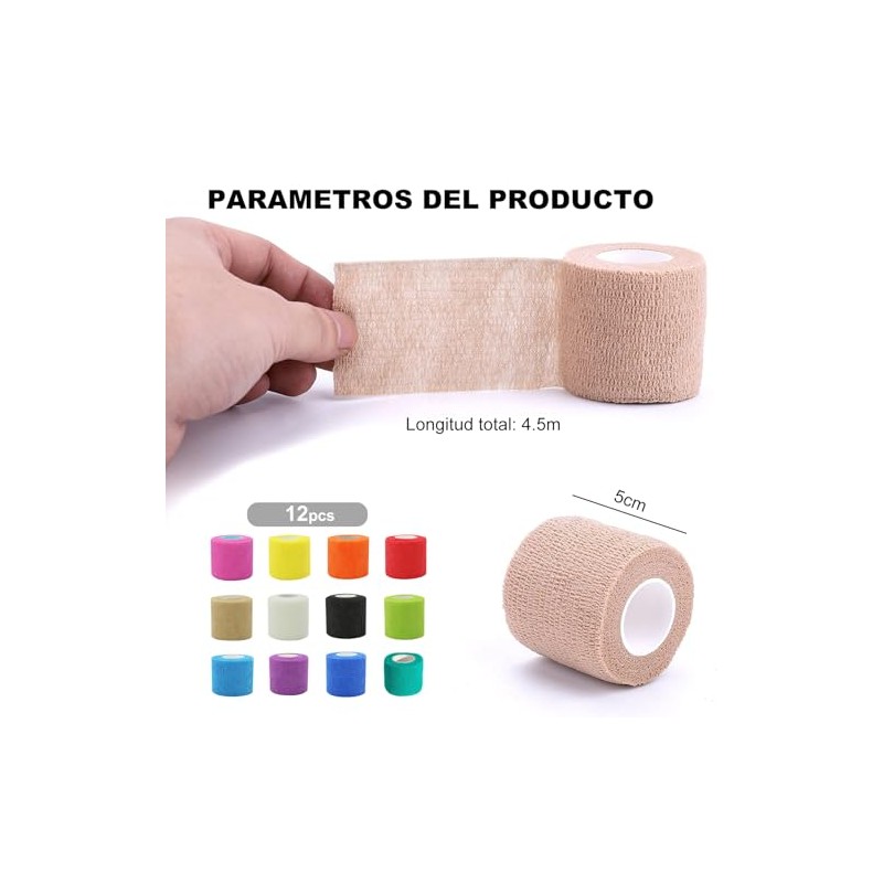 Vendas Autoadhesivas Elástico No Tejido - 12 Roll Venda Elastica