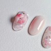 Sweet Peach Handmade Nail Tips Peach Cherry Blossoms - Round