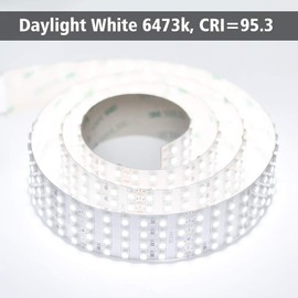 Quad Row Flexible LED Strip Lights, High CRI 95 DC24V 3528SMD 480LEDs/m 2,880Lumens/m- Super Bright LED Tape Lights for Photographic Lighting (Daylight White 6500K 3.28Ft/1M Non-Waterproof)