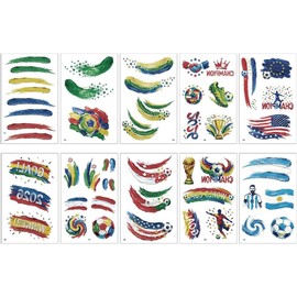 HASTHIP® 45 Tatuajes Temporales de Fútbol al Agua para Niños y Adultos, Tatuaje Temporal de Pintura al Óleo, Merchandising Mundial 2026, Calcomanías Resistente al Agua para Fiestas Temáticas y Regalos