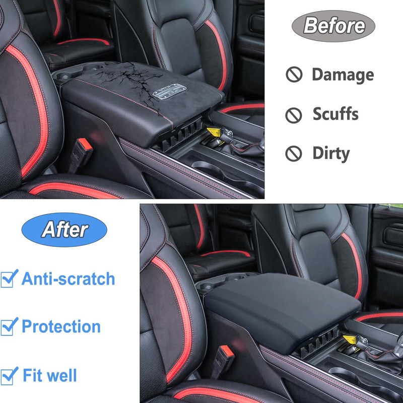 PIMCAR Center Console Cover for 2019-2024 2025 Dodge RAM 1500