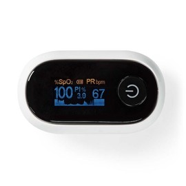 Nedis Pulse Oximeter | Bluetooth | OLED Display | Acoustic Alarm/Anti-Motion Disorders/High Precision Sensor/Perfusion Index/Pulse Rate/Oxygen Saturation (SpO2) | White