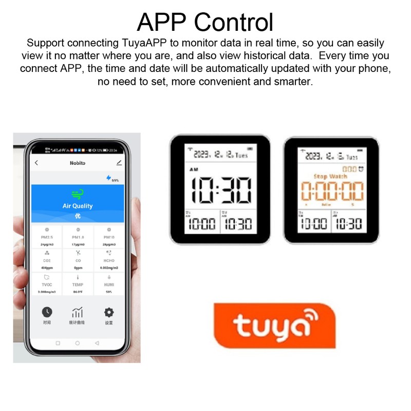 14 in 1 Tuya WIFI Intelligent Air Quality Monitor Indoor