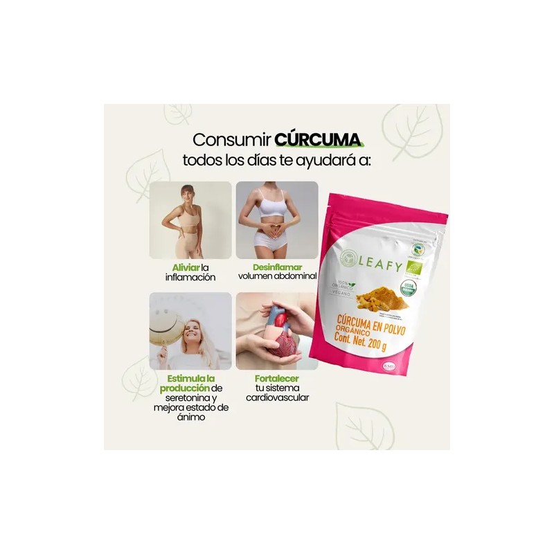 Cúrcuma En Polvo Superfood Leafy 200 Gr