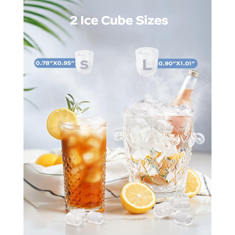 HOMEZAY Ice Maker Countertop, 9 Cubes Ready in 6 Mins,