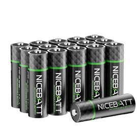 NICEBATT Rechargeable aa Batteries 16 Count, 2800mAh Premium NiMH Double A Battery Low Self Discharge