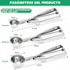 3 Piezas Cuchara para Helado, Acero Inoxidable, Cucharadas de Galletas