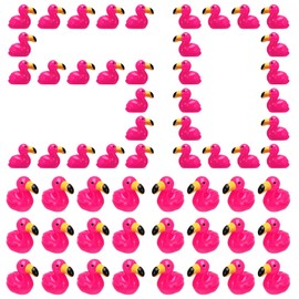 GSrenyu 50 Pcs Mini Flamingo, Mini Resin Animals Tiny Flamingo Figurines Resin Animals Flamingo Party Decorations Mini Figures Flamingo Decor Mini Animals for Garden Landscape Dollhouse Party Decor
