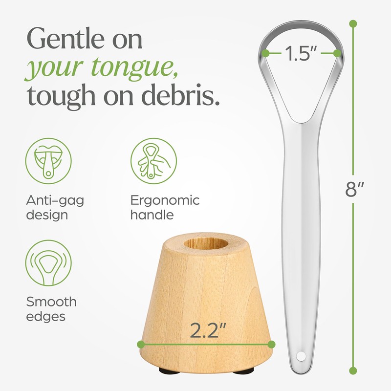 VIVAGO Tongue Scraper for Adults with Holder (2 Pack) -