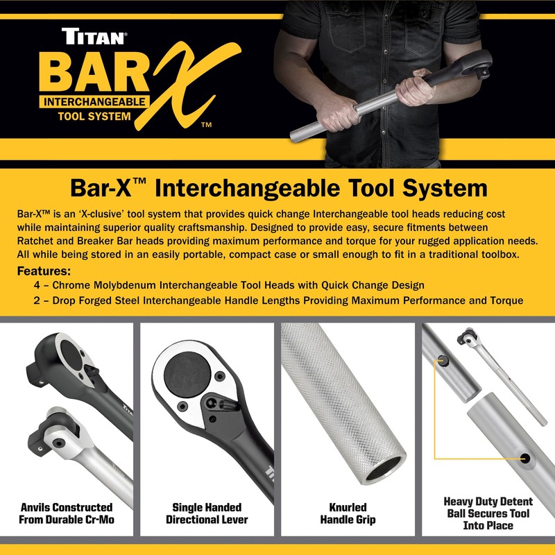 Titan Bar-X 65023 23-Inch Handle for Bar-X Ratchets and Breaker