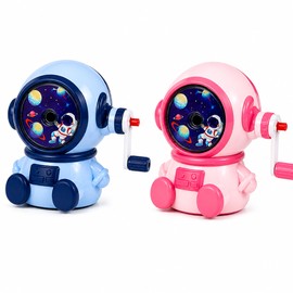 Astronaut Pencil Sharpener for School & Art – Adjustable Hand Crank Sharpener for Multiple Pencil Shapes