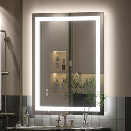 CHARMOR 24x36 LED Bathroom Mirror with Backlit and Front Lights, Lighted Bathroom Vanity Mirror for Wall, Anti-Fog, Memory, Shatter-Proof, ETL Listed (Horizontal/Vertical)