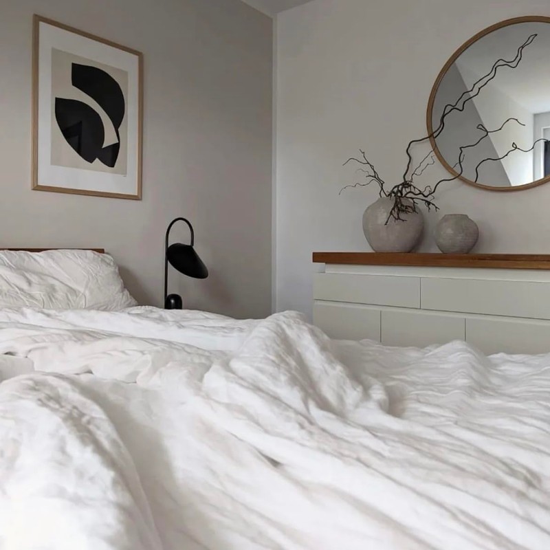 JOWOLLINA Fitted Sheet Made of 100% Linen, Stonewashed (100 x