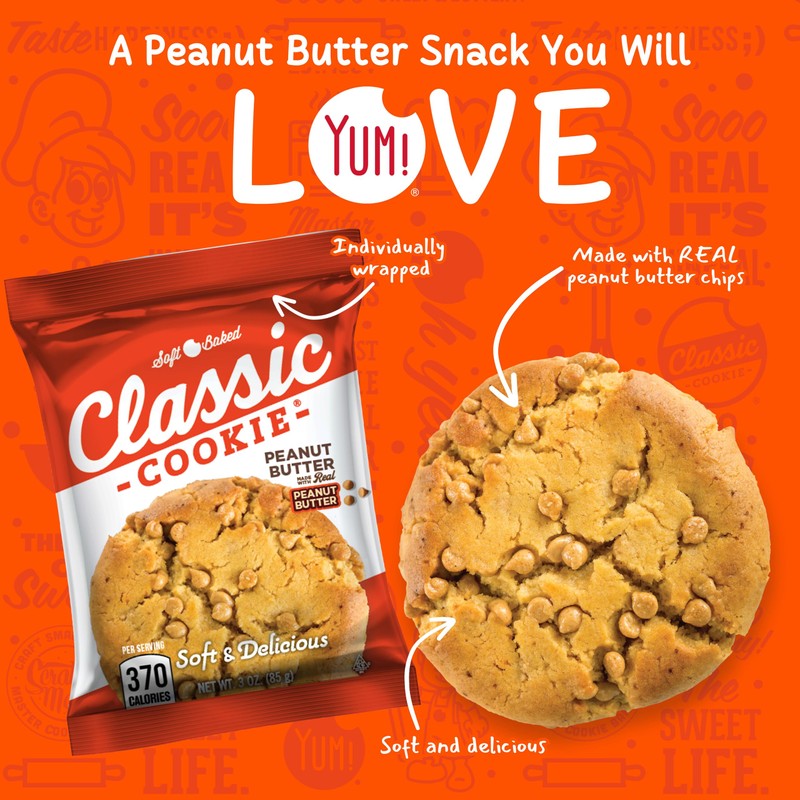 Classic Cookie, Soft Baked Cookie, Peanut Butter 3oz, 32 Count