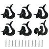 Mermaid Giraffe Cabinet Knobs, 6Pcs Ocean Theme Black Mermaid Cabinet