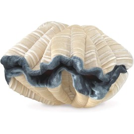 Folkmanis Giant Clam Hand Puppet Plush, Light Tan/Gray