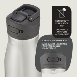 Contigo Ashland 2.0 Water Bottle with Straw and Leak-Proof Locking Lid, BPA-Free Plastic, Dishwasher Safe, Sake, 40 oz (1.18 L)