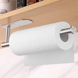 Stainless Steel Kitchen Wall Roll Holder, No Drilling, for Pantry, Sink, Bathroom