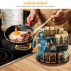 Turntable Lazy Susan Organizer Spice Rack, 2 Tier Wooden Spinning