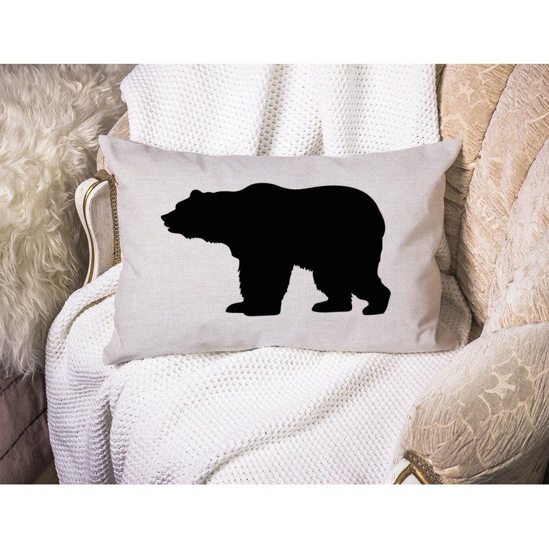 BGBDEIA Bear Cushion Cover,Throw Pillow Cover Black Bear Decorative Pillow