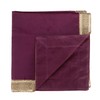 Indian Consigners Solid Pink/Purple Velvet Cloth With Golden Shinny Border,