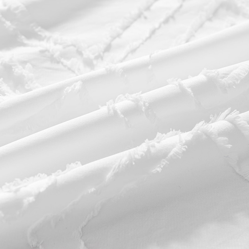 Tufted King Size Bed Skirt, Ruffled with Split Corners, 18